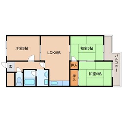 南生駒駅 徒歩7分 5階の物件間取画像